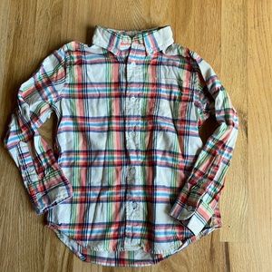Crewcuts flannel plaid button down size 4-5